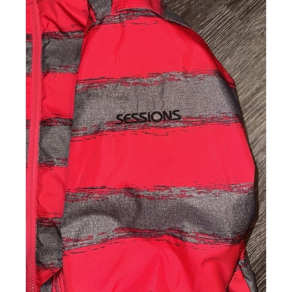 Sessions Terrain Recco Womens Sz XL Red Gray Stripe Jane Heather Snowboard Coat - Picture 6 of 16